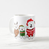 Samojeden in Weihnachtspullovern Kaffeetasse (Vorderseite Links)