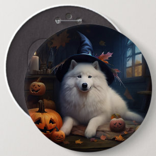 Samojeden Kürbisse Halloween Gruselig Button