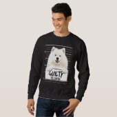 Samojeden-Verbrecherfoto Schuldiger Hund Sweatshirt (Vorne ganz)