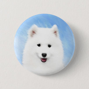 Samojeden-Welpen-Malerei - Süße originelle Hundeku Button