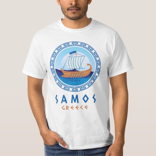 Samos, Griechenland, griechisches Schiffsdesign Mä T-Shirt (Vorderseite)