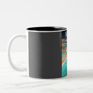 Samos Griechenland Minimal Retro Griechisches Reis Zweifarbige Tasse