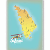 Samos Griechische Insel Karte Aufkleber (Vorderseite)