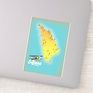 Samos Griechische Insel Karte Aufkleber