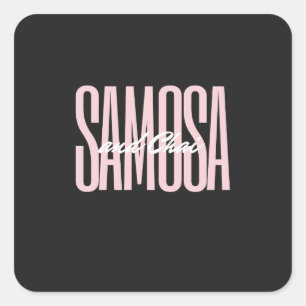 Samosa und Chai T - Shirt Quadratischer Aufkleber