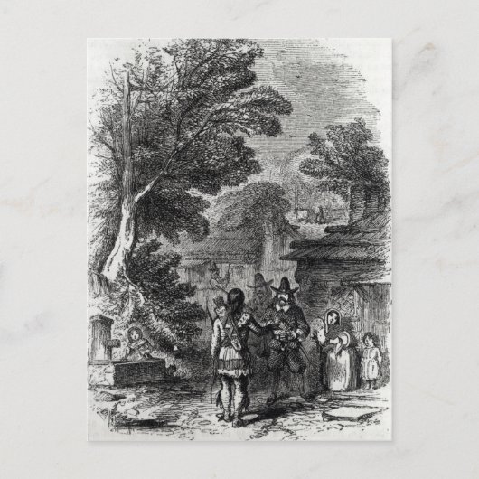 Samoset, der indische Besucher Postkarte (Vorderseite)