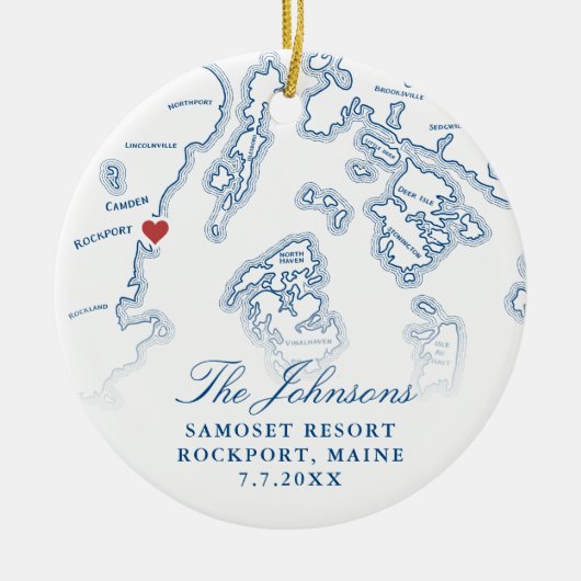 Samoset Resort Rockport Hochzeiten Foto Weihnachte Keramik Ornament (Vorne)