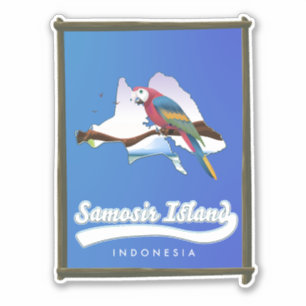 Samosir Insel Indonesien Reisekarte Aufkleber