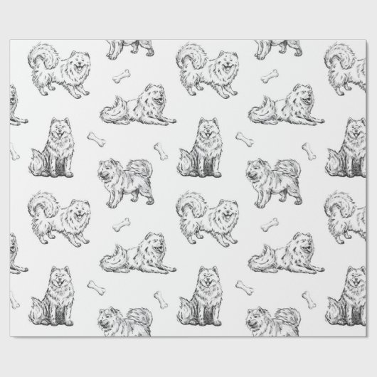 Samothunde-Muster Geschenkpapier (Flach)