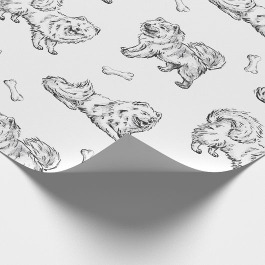 Samothunde-Muster Geschenkpapier (Ecke)