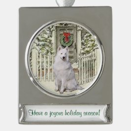 Samotische Personalisierte Weihnachten Banner-Ornament Silber