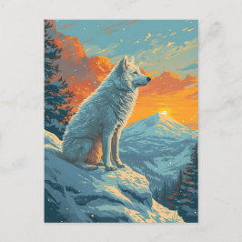 Samotischer Winterwald bei Sonnenuntergang Postkarte