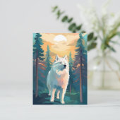 Samotischer Winterwald bei Sonnenuntergang Postkarte (Stehend Vorderseite)