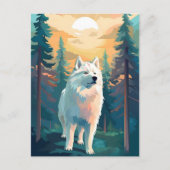 Samotischer Winterwald bei Sonnenuntergang Postkarte (Vorderseite)