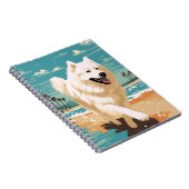 Samoyed am Strand Notizblock (Rechte Seite)