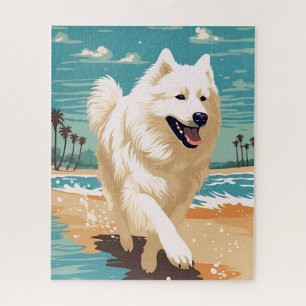 Samoyed am Strand Puzzle