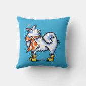 Samoyed American Eskimo Dog Snowflake Kissen (Rückseite)