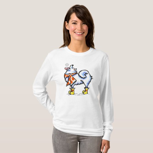 Samoyed American Eskimo Dog Snowflake T-Shirt (Vorne ganz)