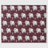 Samoyed Anniversary Pattern (Fabric verkauft Separ Geschenkpapier (Flach)