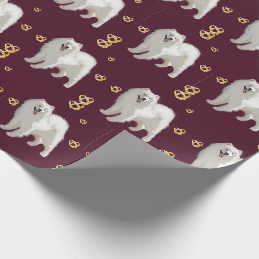 Samoyed Anniversary Pattern (Fabric verkauft Separ Geschenkpapier (Ecke)