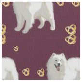 Samoyed Anniversary Pattern Stoff (Nahaufnahme)