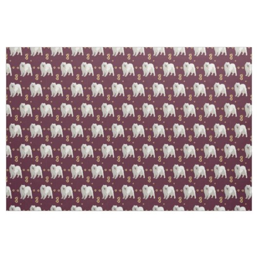 Samoyed Anniversary Pattern Stoff (Yard (91,4 cm))