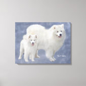 Samoyed Art Wrapped Canvas 24X18" Leinwanddruck (Vorderseite)
