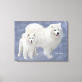 Samoyed Art Wrapped Canvas 24X18" Leinwanddruck