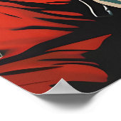 Samoyed Astronaut Poster, Samoyed Retro Print Poster (Ecke)