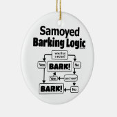 Samoyed Barking Logic Keramik Ornament (Rechts)
