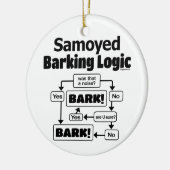 Samoyed Barking Logic Keramik Ornament (Links)