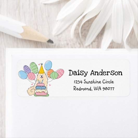 Samoyed Birthday Party Rücksendeadresse (Insitu)