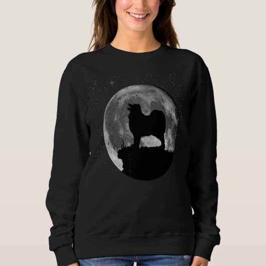Samoyed Bjelkier Dog Moon Sweatshirt (Vorderseite)