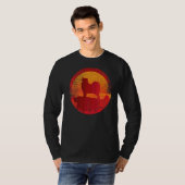 Samoyed Bjelkier Dog Retro Sunset T-Shirt (Vorne ganz)