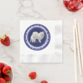 Samoyed Blue Willow Coin Paper Napkin Serviette (Beispiel)