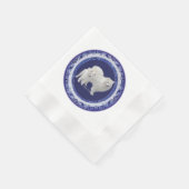 Samoyed Blue Willow Coin Paper Napkin Serviette (Ecke)
