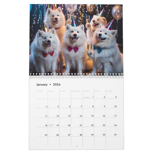 Samoyed Calendar Kalender (Jan 2026)