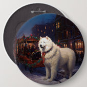 Samoyed Christmas Festivals Jahreszeit Button (Vorne & Hinten)