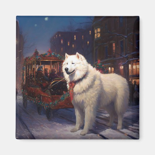 Samoyed Christmas Festivals Jahreszeit Magnet (Vorne)