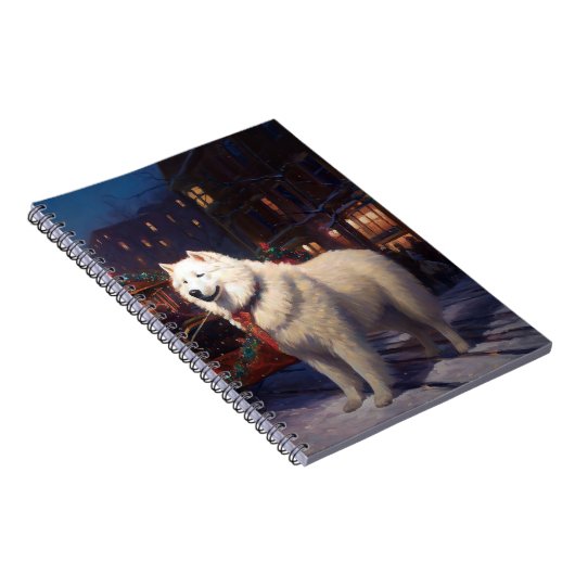 Samoyed Christmas Festivals Jahreszeit Notizblock (Rechte Seite)