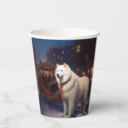 Samoyed Christmas Festivals Jahreszeit Pappbecher (Rückseite)