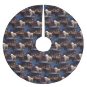 Samoyed Christmas Festivals Jahreszeit Polyester Weihnachtsbaumdecke (Vorderseite)