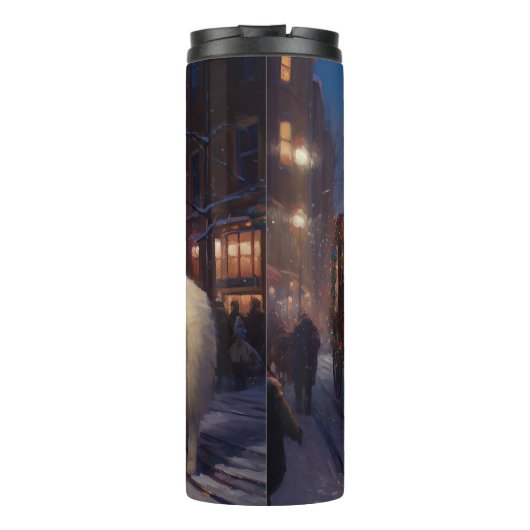 Samoyed Christmas Festivals Jahreszeit Thermosbecher (Rückseite)