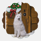 Samoyed Christmas Geschenke Ornament Karte (Vorderseite)
