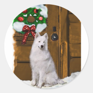 Samoyed Christmas Geschenke Runder Aufkleber