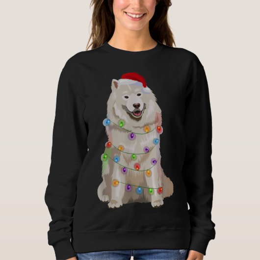 Samoyed Christmas Lights Xmas Hund Lover Weihnacht Sweatshirt (Vorderseite)