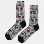 Samoyed Christmas Red Truck Holiday Socken (Linkes Detail)