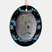 Samoyed Christmas Round Ornament (Mini-Portrait) (Rechts)
