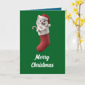 Samoyed Christmas Strumpf Karte (Gelbe Blume)