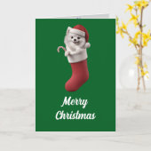Samoyed Christmas Strumpf Karte (Gelbe Blume)